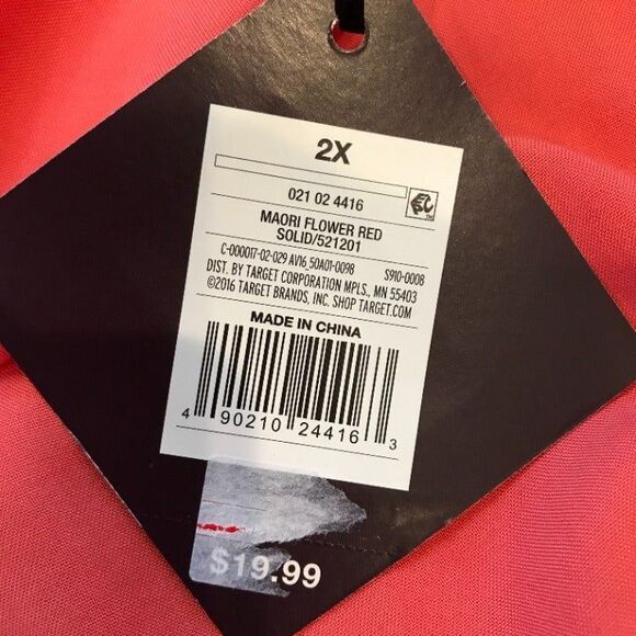 Ava & Viv Orange V-neck Blouse Maori Flower Red Size 2X NEW - Picture 8 of 9